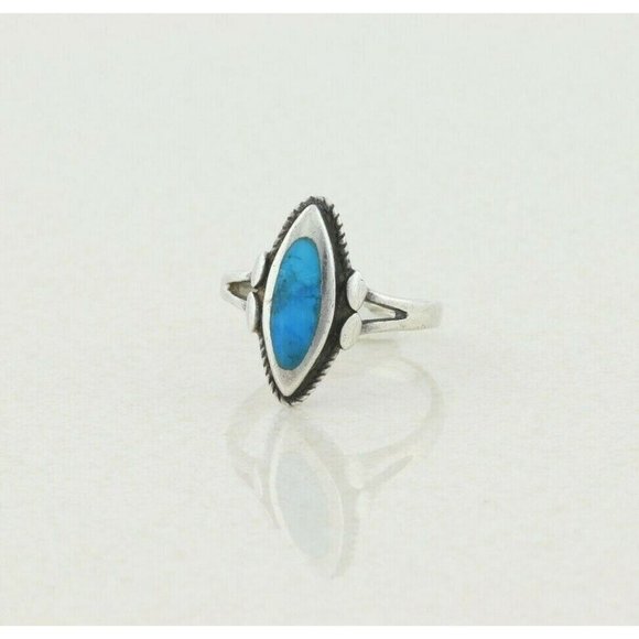 Sterling Silver Turquoise Ring Size 6 - Picture 4 of 6
